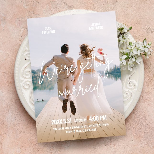 Convites Casamento de foto divertida moderna  (Criador carregado)