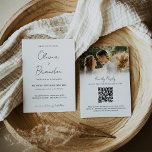 Convites Casamento de Foto do Código QR do Script Manuscrit<br><div class="desc">Convite para Casamento de Foto de Código QR de Script Simples, Simples, com Script Simples Chic, impresso por design moderno e elegante, que pode ser personalizado com seu texto. Clique no botão "Personalizar" e use nossa ferramenta design para modificar este modelo. Veja a Design de Arte Gráfica para outros produtos...</div>