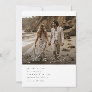 Convites Casamento de Foto do Código QR do Script Moderno S