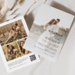 Convites Casamento de Foto do Código QR Elegante<br><div class="desc">Nossos convites misturam o charme do eterno dos convites de casamento tradicionais com a conveniência da tecnologia moderna. Apresentando um impressionante design de colagem de fotos que permite mostrar não um, não dois, mas três de seus momentos mais queridos, nossos convites adicionam um toque pessoal ao seu dia especial. Com...</div>