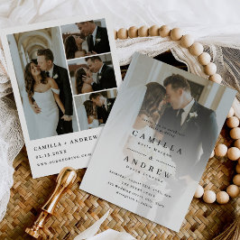 Convites Casamento de Foto do Código QR Elegante