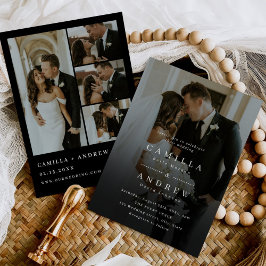 Convites Casamento de Foto do Código QR Elegante