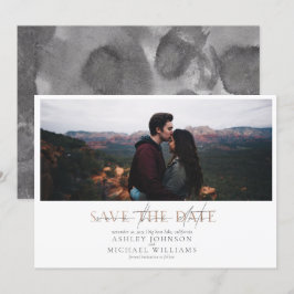 Convites Casamento de Foto do COPPER TYPOGRAPHY Salvar a Da