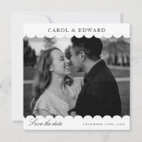 Casamento De Foto Do Modern White Scallop Salve A