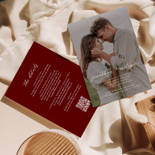 Convites Casamento de Foto do Script de Sobreposição Vermel