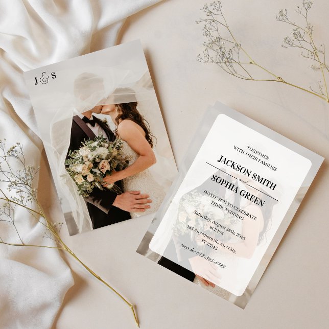 Convites Casamento de Foto Elegante (Criador carregado)