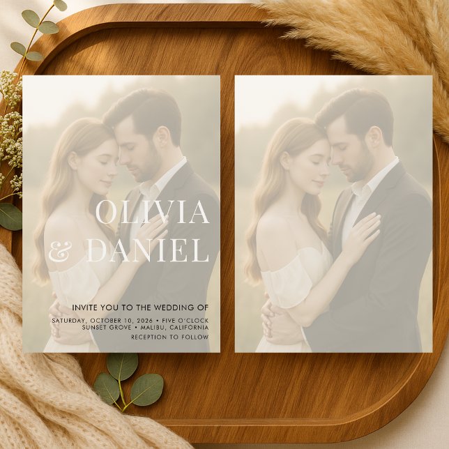 Convites Casamento de Foto Elegante Moderno (Criador carregado)