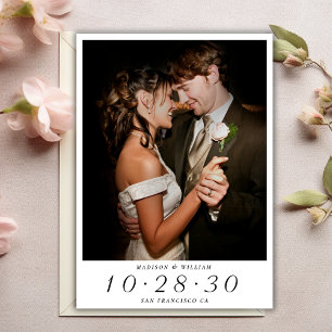 Convites Casamento de Foto Elegante Moderno Salve a Data
