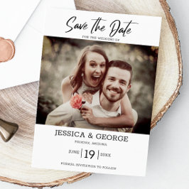 Convites Casamento de Foto Elegante Simples Salve a Data