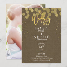 Casamento de Foto em Folha de Confete Dourado Mini