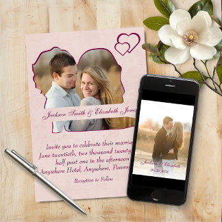 Convites Casamento de Foto em Forma de rosa