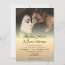 Casamento de Foto em Ouro Moderno Minimalista
