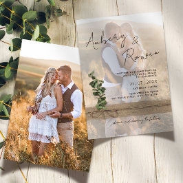 Convites Casamento de Foto Eucalyptus Boho