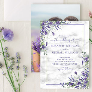 Convites Casamento de Foto Eucalyptus Greenery, Lavanda rus