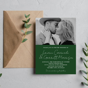 Convites Casamento de Foto Evergreen Moderno 3