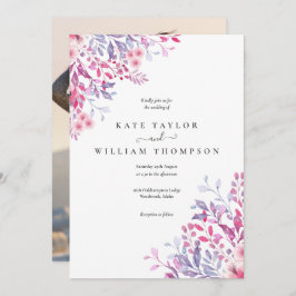 Convites Casamento de Foto Floral de Country Wildflower