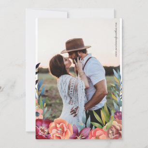 Convites Casamento de Foto Floral de Elegante Burgundy & Pl