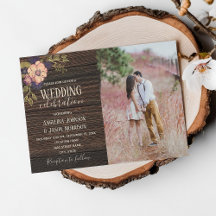 Casamento de Foto Floral de Madeira Rústica