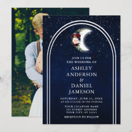 Convites Casamento de Foto Floral por Estrelas Celestiais