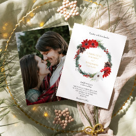 Convites Casamento de Foto Formal Simples de Natal Clássico