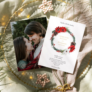 Convites Casamento de Foto Formal Simples de Natal Clássico