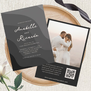 Convites Casamento de Foto Geométrico por Código QR Geométr