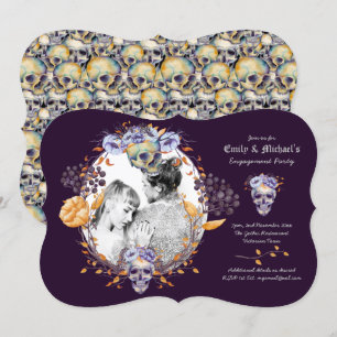 Convites Casamento de FOTO Gótico/Caveiras de Noivado