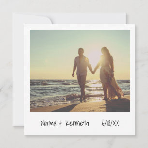 Convites Casamento de Foto Instantânea Modern Retro