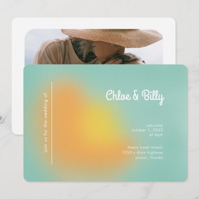 Convites Casamento de Foto Laranja da Casa de Imagem de Ima (Frente/Verso)