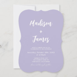 Convites Casamento de Foto Lavanda Roxa Simples
