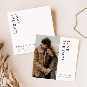 Convites Casamento de Foto Minimalista Moderno Salve A Data