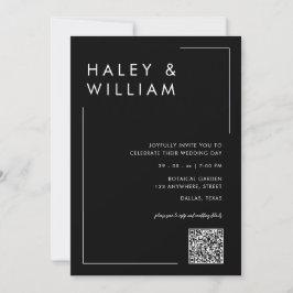 Convites Casamento de Foto Minimalista Simples Azul Empoeir
