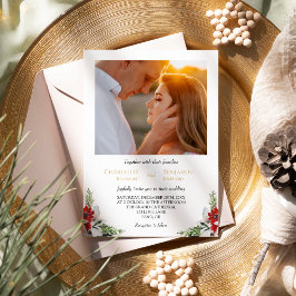 Convites Casamento de Foto Mínimo Clássico de Natal