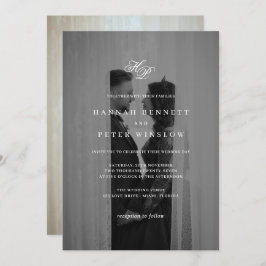Convites Casamento de Foto Mínimo de Iniciais de Monograma