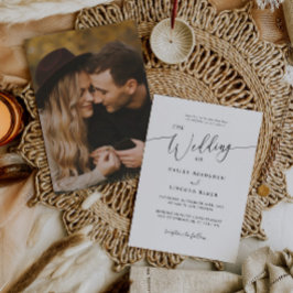 Convites Casamento de Foto Mínimo Moderno