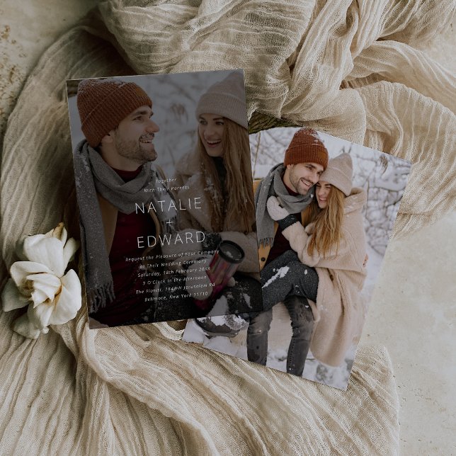 Convites Casamento de Foto Moderna (Criador carregado)