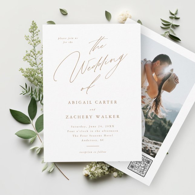 Convites Casamento de Foto Moderna com Letra Elegante (Criador carregado)