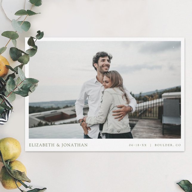Convites Casamento de Foto Moderno com Na moda Simples Salv (Criador carregado)