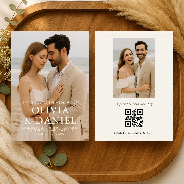 Convites Casamento de Foto Moderno Elegante (Criador carregado)