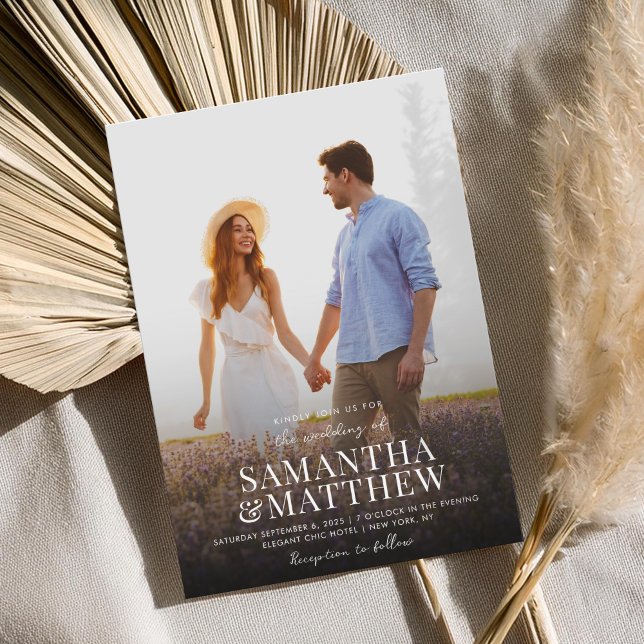 Convites Casamento de Foto Moderno Simples (Criador carregado)