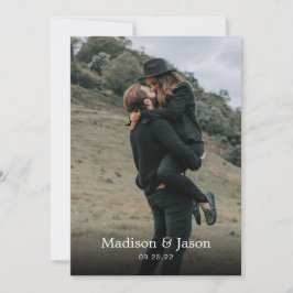 Convites Casamento de Foto Negra Simples Elegante