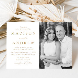 Convites Casamento de Foto Ouro Moderno Elegante