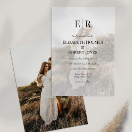 Convites Casamento de Foto Personalizada com Monograma Mode