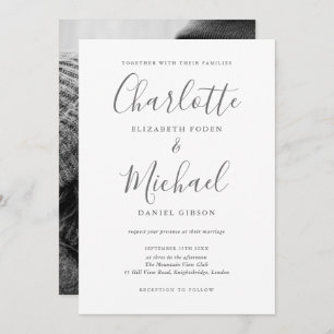 Convites Casamento de Foto por Assinatura Elegante