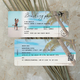 Convites Casamento de Foto QR do Cartaz de Passagem de Prai