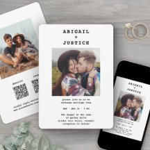 Casamento de Foto QR RSVP All-In-One Chic Typewrit