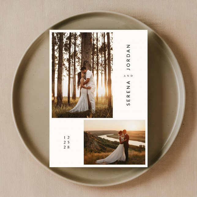 Convites Casamento de Foto Simples de Boho Moderno de Orçam (Criador carregado)