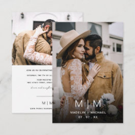 Convites Casamento de Foto Simples Monograma de Orçamento