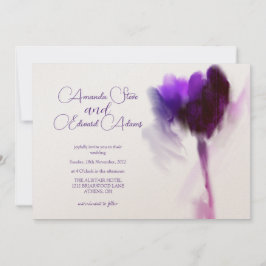 Convites Casamento de Foto Violet Tulip Violet com Champagn