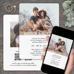 Convites Casamento de Fotografia 2 RSVP 2 de QR RSVP 2 Míni<br><div class="desc">Convide a família e os amigos para uma simples celebração de na moda casamento com convites completos de código QR mínimo chic. Com apenas um cartão, você pode convidar convidados de casamento para a sua próxima comemoração de dia especial, fornecer todos os detalhes importantes (como instruções, registro, acomodações de hotel)...</div>